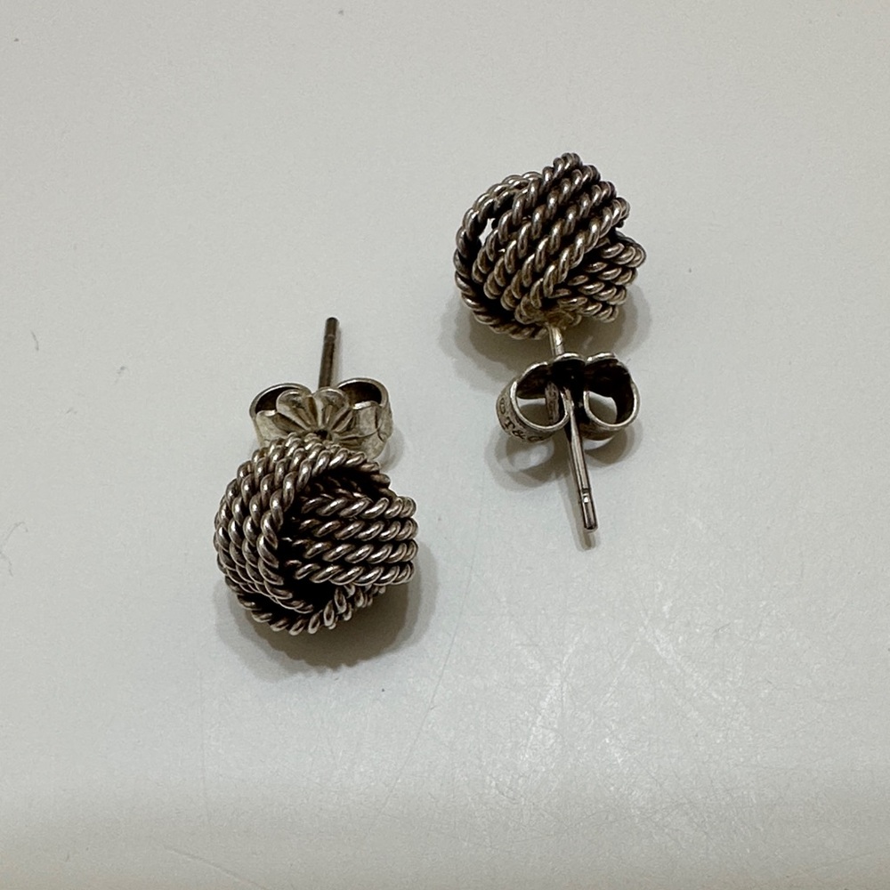 Tiffany & Co. Silver Twisted Knot Earrings